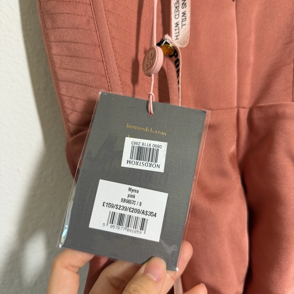 House of CB NWT Myrna Satin Midi Corset Slip Dress Dusty Pink Size Small Formal - Picture 9 of 14